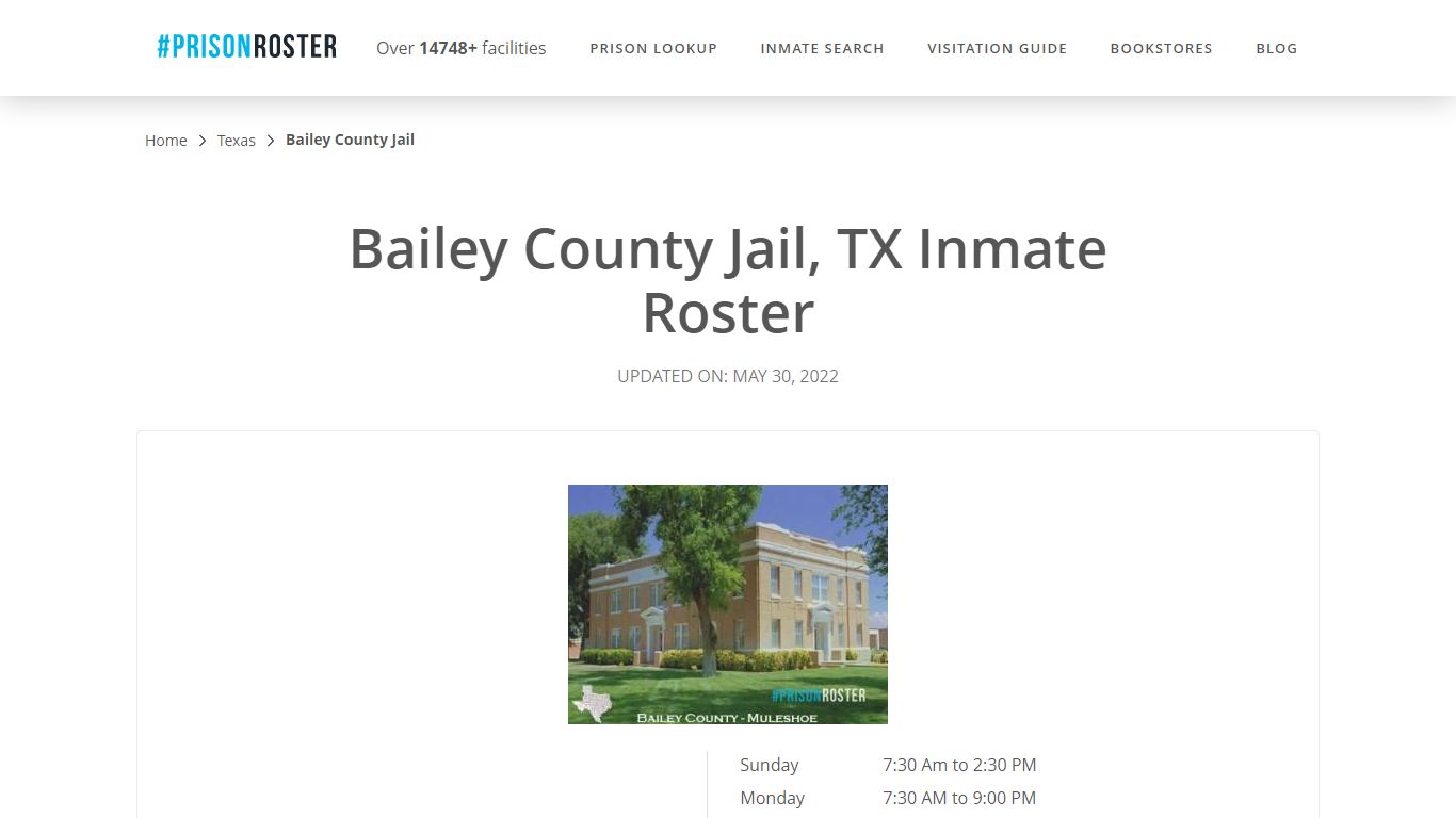 Bailey County Jail, TX Inmate Roster